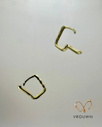 Shine Square Faceted Hoop