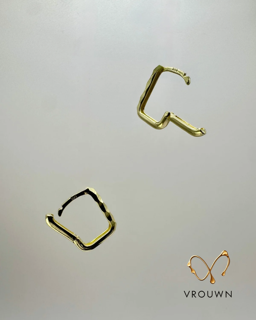Shine Square Faceted Hoop